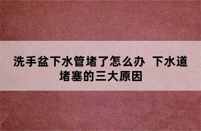 洗手盆下水管堵了怎么办  下水道堵塞的三大原因